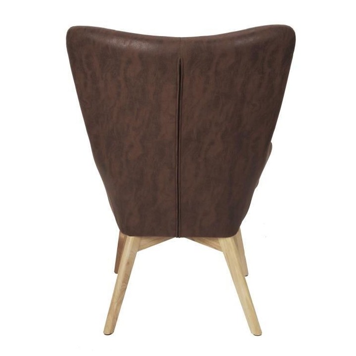 Fauteuil patchwork - Simili Marron - L 65 x P 74 x H 100cm - HELSINKI