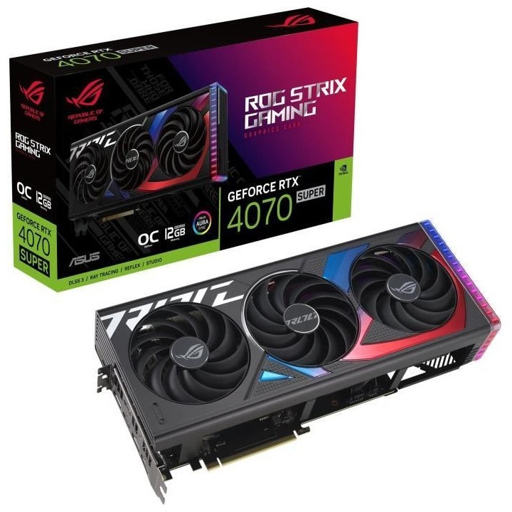 ASUS - Carte Graphique - ROG-STRIX-RTX4070 SUPER-O12G-GAMING