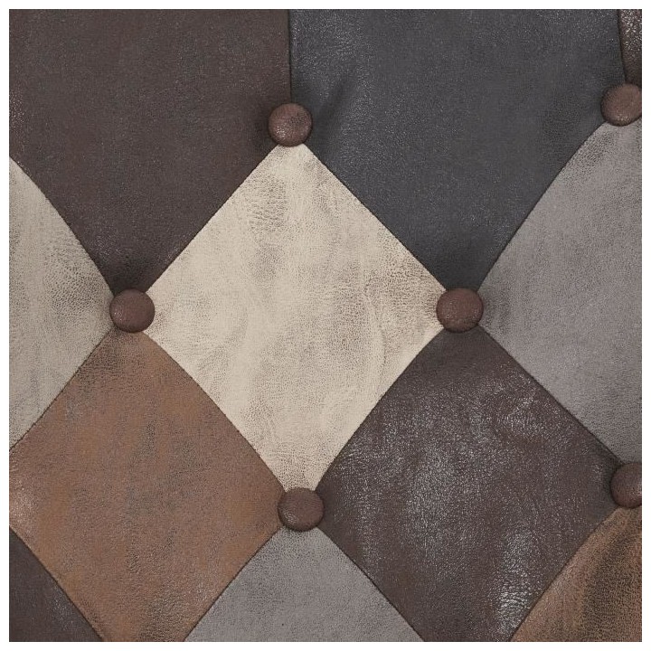 Fauteuil patchwork - Simili Marron - L 65 x P 74 x H 100cm - HELSINKI