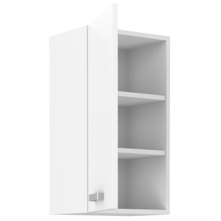 ATLAS Meuble haut 1 porte - Décor blanc - L 40cm