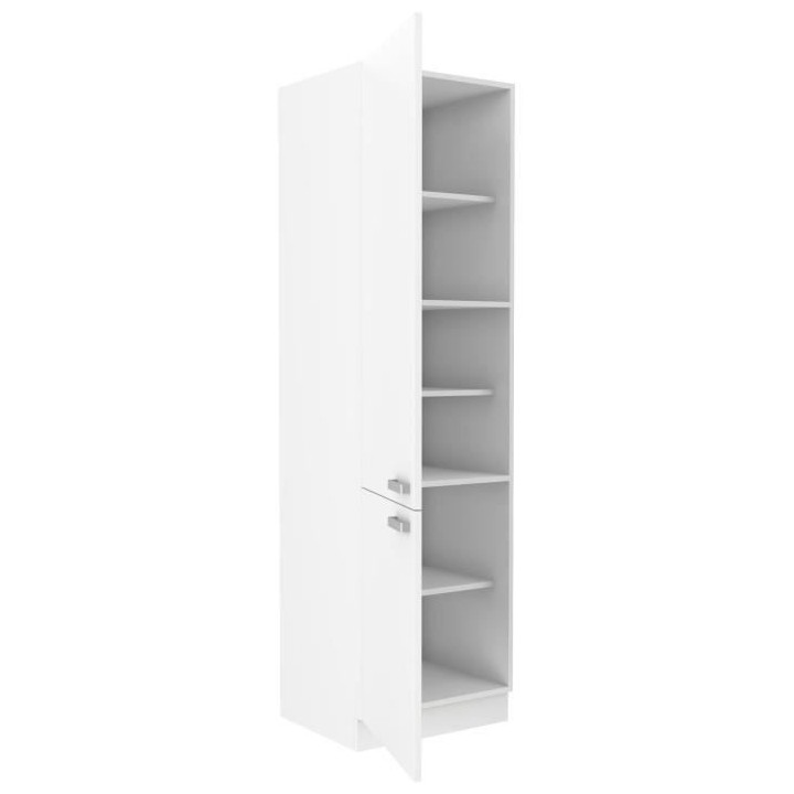 ATLAS Colonne de cuisine 2 portes - L 60 x P 58 x H 210 cm - Décor bl