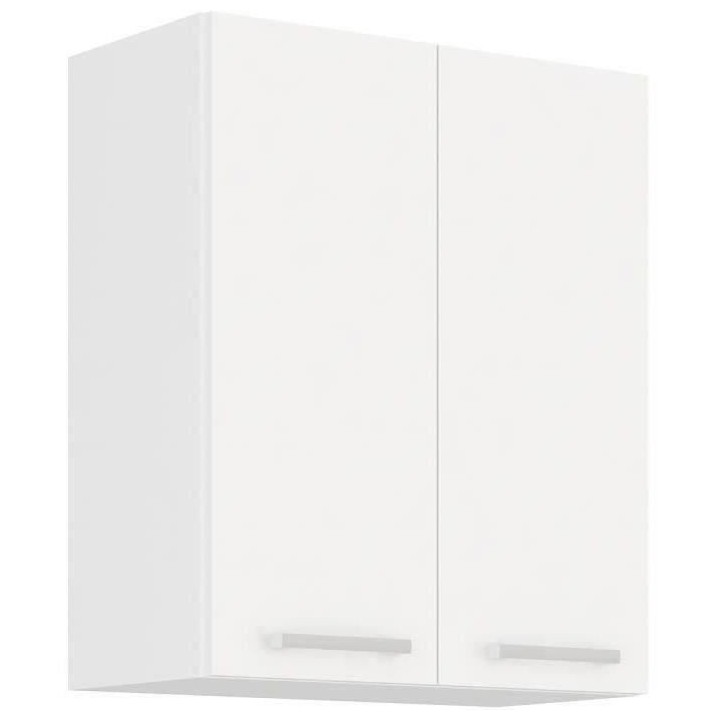 ATLAS Meuble haut 2 portes - Décor blanc - L60 x P31 x H72 cm