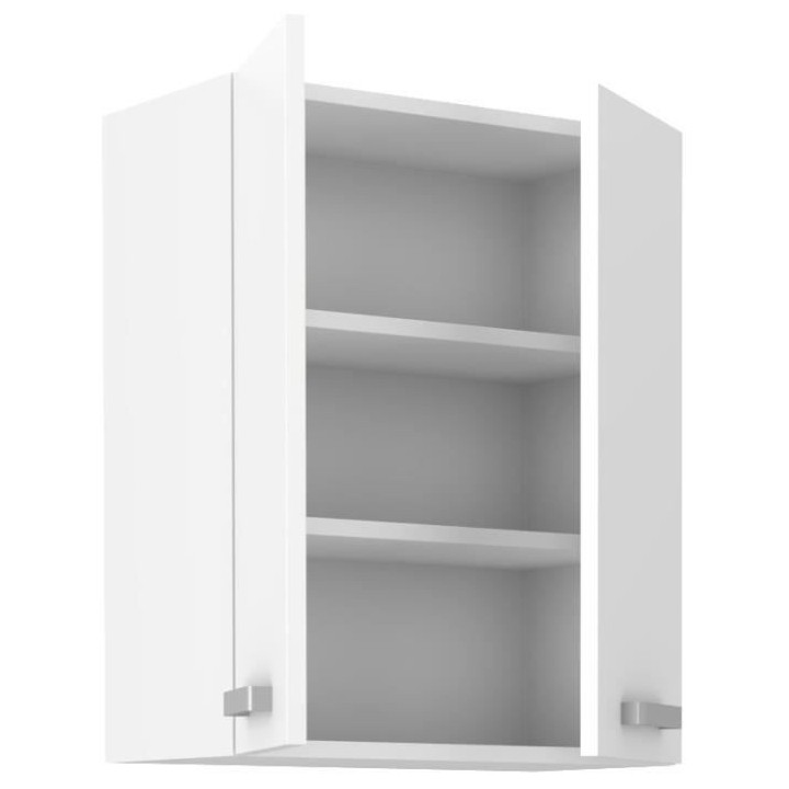 ATLAS Meuble haut 2 portes - Décor blanc - L60 x P31 x H72 cm