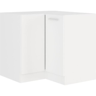 ATLAS Meuble bas d'angle - Décor blanc - L89 x L89cm - Plan de travai