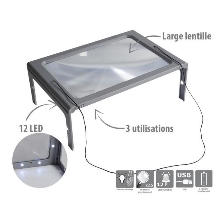 HESTEC grande Loupe de lecture a poser