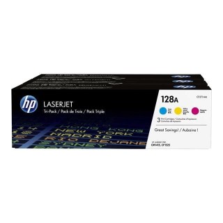 HP 128A Pack de 3 cartouches de toner trois couleurs authentiques (CF3