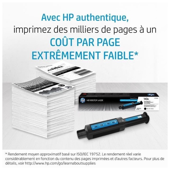 HP 143A Pack de 2 kit de recharge de toners noirs Neverstop authentiqu