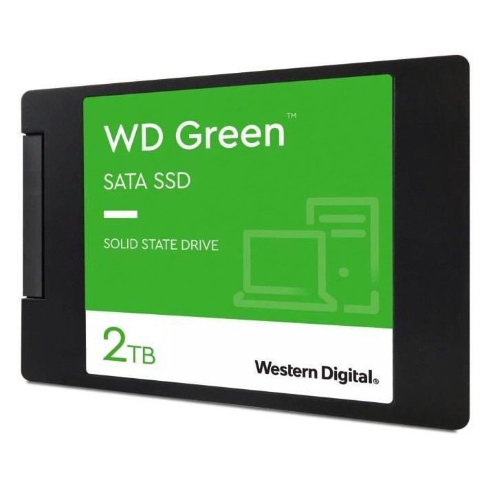 WESTERN DIGITAL Disque dur SATA SSD - 2TB interne - Format 2.5 - Vert