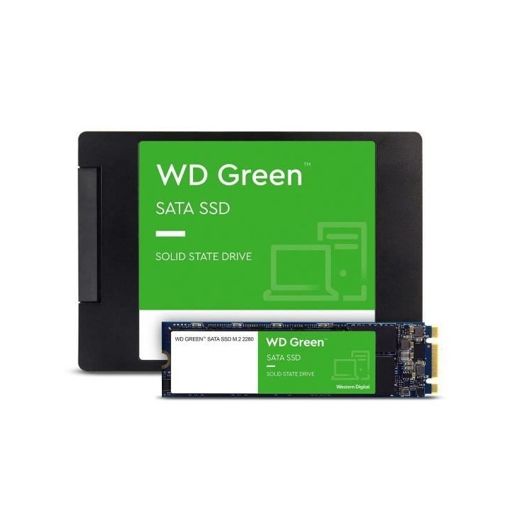 WESTERN DIGITAL Disque dur SATA SSD - 2TB interne - Format 2.5 - Vert