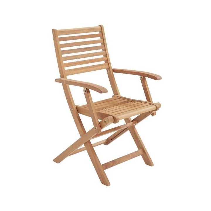 Lot de 4 fauteuils de jardin pliants en eucalyptus FSC - 57 x 52 x H.9
