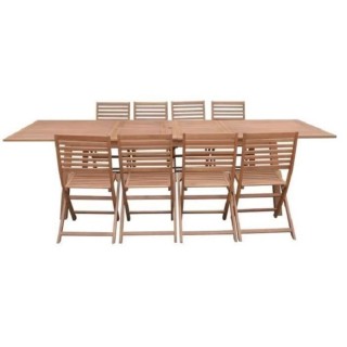 Ensemble repas de jardin 8 a 12 personnes - Table extensible 200/250/3