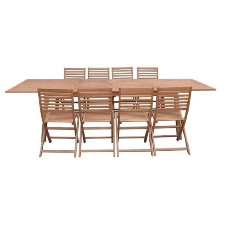 Ensemble repas de jardin 8 a 12 personnes - Table extensible 200/250/3