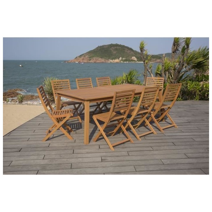 Ensemble repas de jardin 8 a 12 personnes - Table extensible 200/250/3