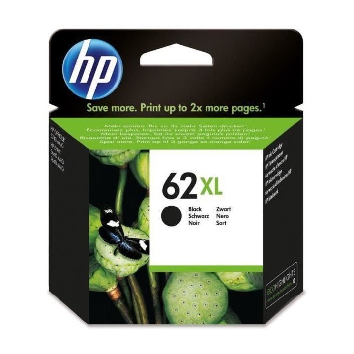 HP 62XL Cartouche d'encre noire grande capacité authentique (C2P05AE)