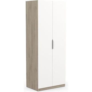Armoire GHOST - Décor chene kronberg et blanc mat - 2 Portes - L.79,4