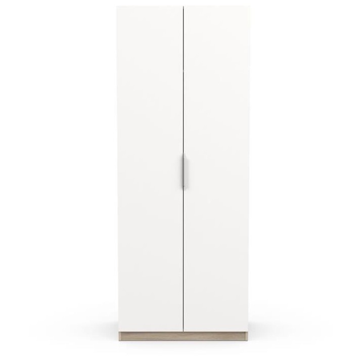 Armoire GHOST - Décor chene kronberg et blanc mat - 2 Portes - L.79,4