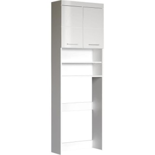 Meuble machine a laver AMANDA - 2 portes - L63 x P24 x H187 cm - Blanc