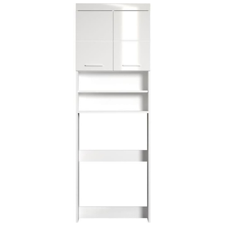 Meuble machine a laver AMANDA - 2 portes - L63 x P24 x H187 cm - Blanc