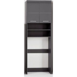 Meuble machine a laver AMANDA - 2 portes - L63 x P24 x H187 cm - Gris