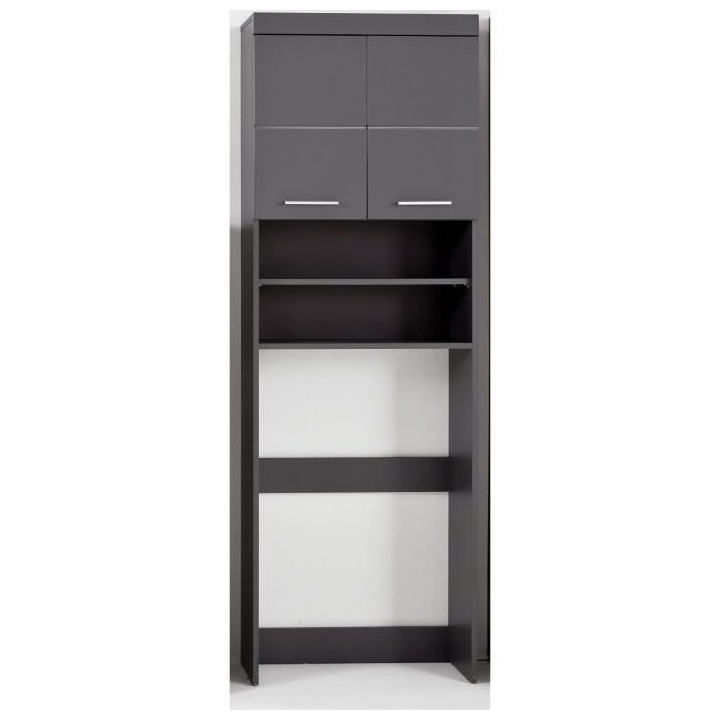 Meuble machine a laver AMANDA - 2 portes - L63 x P24 x H187 cm - Gris