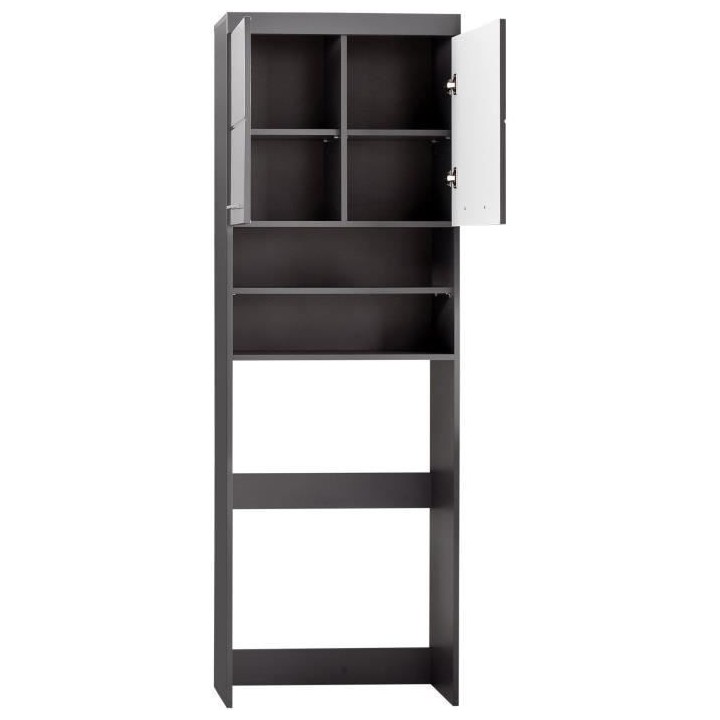 Meuble machine a laver AMANDA - 2 portes - L63 x P24 x H187 cm - Gris