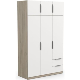 Armoire de chambre - DEMEYERE - GHOST - 6 Portes - 2 Tiroirs - Blanc e