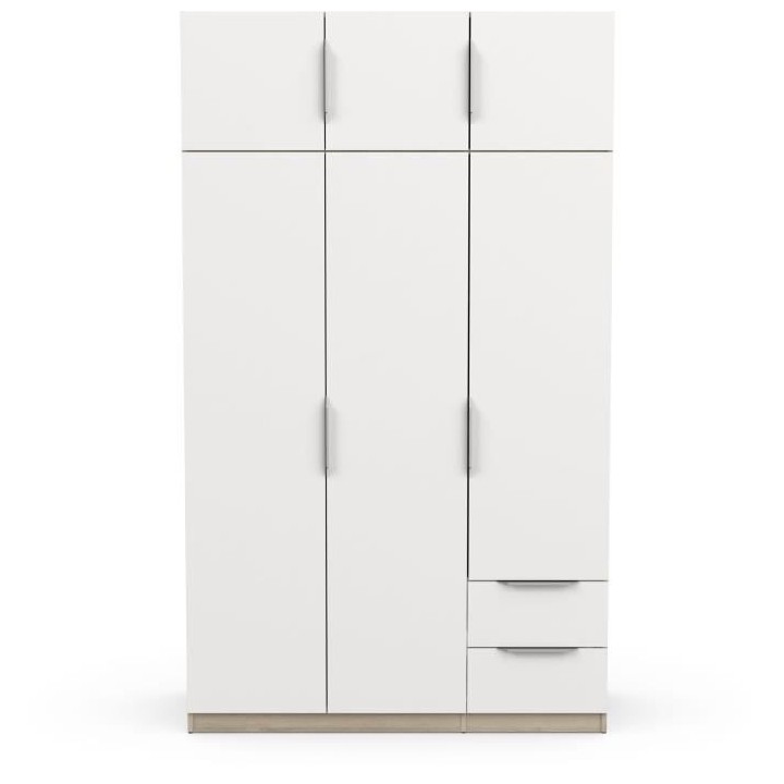 Armoire de chambre - DEMEYERE - GHOST - 6 Portes - 2 Tiroirs - Blanc e