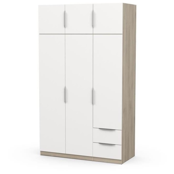 Armoire de chambre - DEMEYERE - GHOST - 6 Portes - 2 Tiroirs - Blanc e