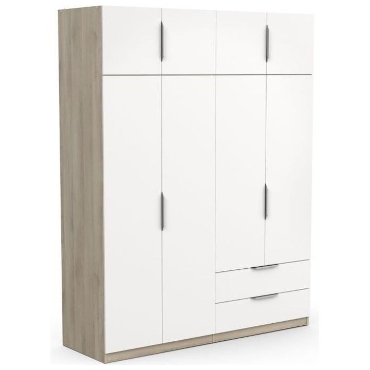 Armoire de chambre - DEMEYERE - GHOST - 8 portes - 2 tiroirs - Blanc e