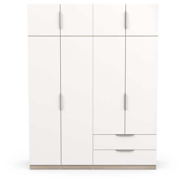 Armoire de chambre - DEMEYERE - GHOST - 8 portes - 2 tiroirs - Blanc e