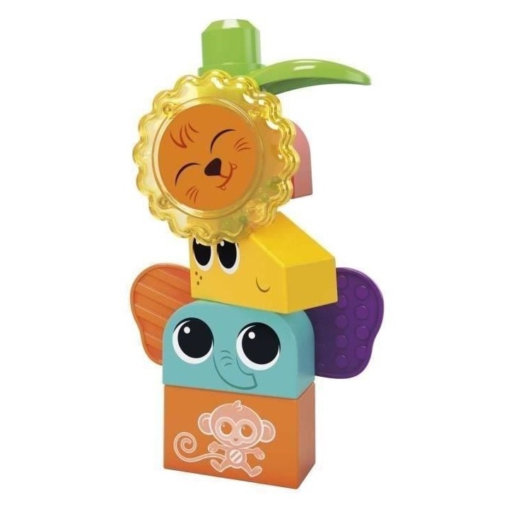Jeu de construction SAFARI DES SENS MEGABLOKS - Girafe clochette, lion