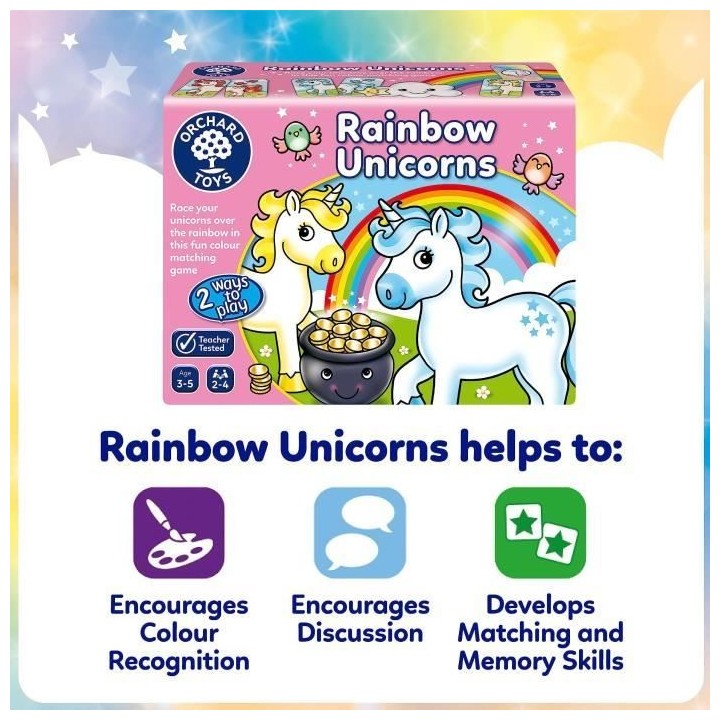 Licornes multicolores - Jeu de paires - ORCHARD