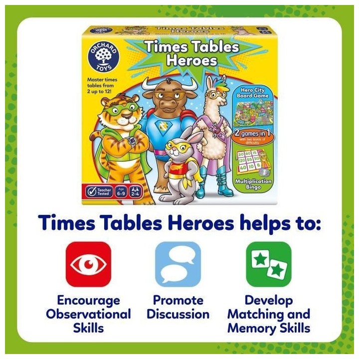 Time tables heroes - Jeu de calcul - ORCHARD