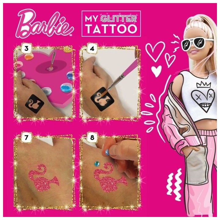 Kit de tatouages pailletés Barbie - LISCIANI GIOCHI - Créez des tato