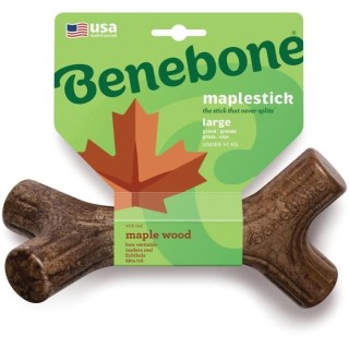 Benebone Jouet bâton a mâcher pour chien adulte, Taille L, saveur ba