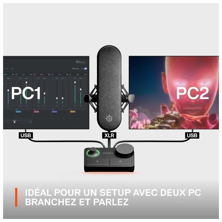 Micro Gaming XLR de qualité studio - STEELSERIES - ALIAS PRO - Noir