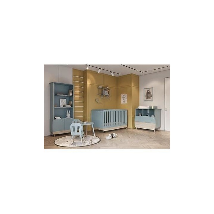 Bibliotheque 2t / 2p FIRMIANA - style scandinave - coloris : bleu orag