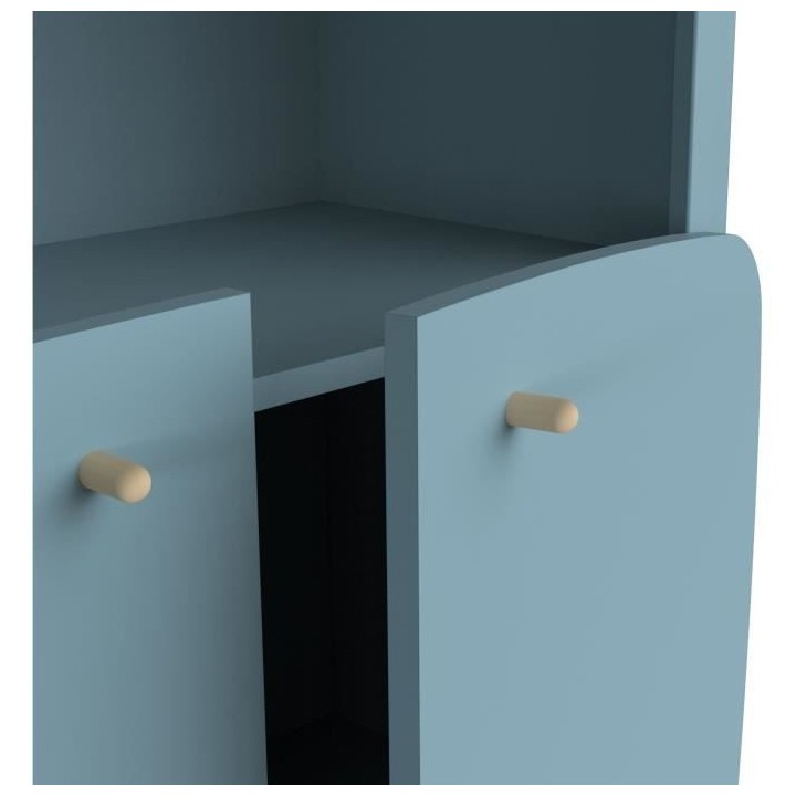 Bibliotheque 2t / 2p FIRMIANA - style scandinave - coloris : bleu orag