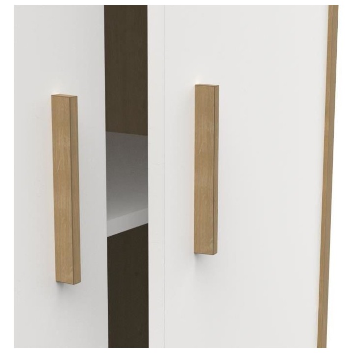Armoire 2 portes - NAILI - Hamilton / Blanc mat - 89,1 x 50 x 183 cm -