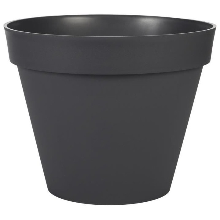 EDA Pot de fleur rond Toscane - Ø 40 x H 32 cm - 23 L - Gris anthraci