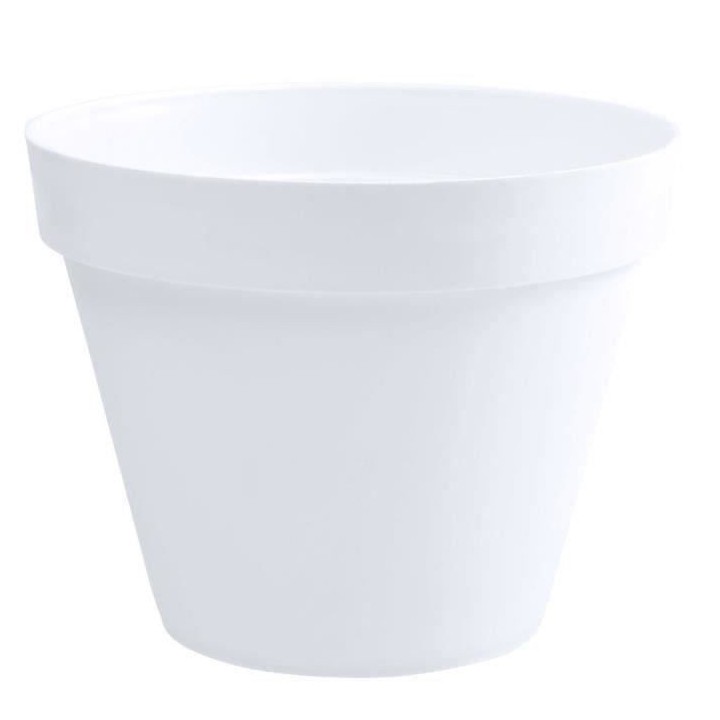 EDA Pot de fleur rond Toscane - Ø 48 x H 40 cm - 43 L - Blanc