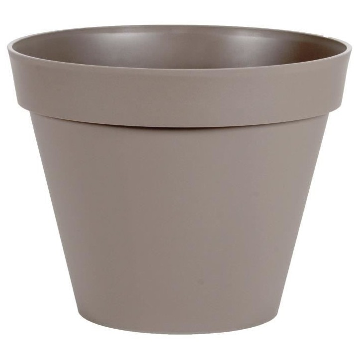 EDA Pot de fleur rond Toscane - Ø 40 x H 32 cm - 23 L - Taupe