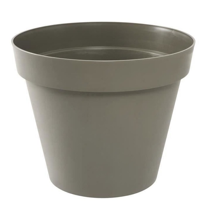 EDA Pot de fleur rond Toscane - Ø 60 x H 47 cm - 76 L - Taupe