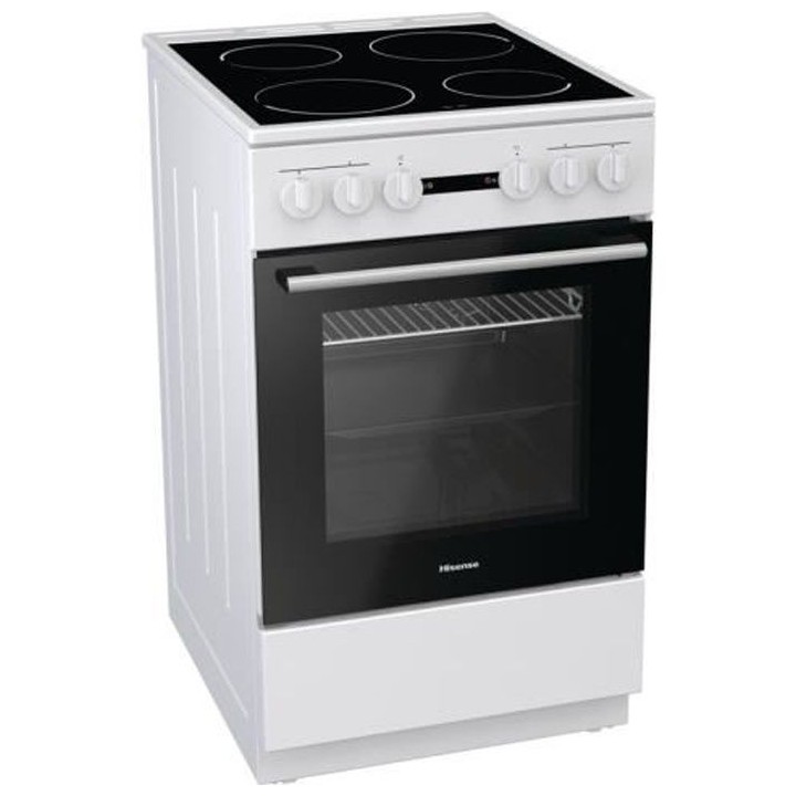Hisense HE51011AW - Cuisiniere table vitrocéramique-4 foyers - Four