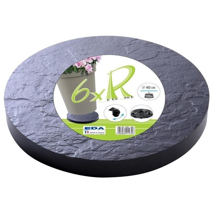 Support a roulette - EDA PLASTIQUE - Ø40cm - Polypropylene - Gris - U