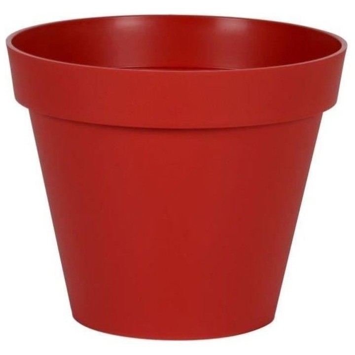 EDA Pot de fleur rond Toscane - Ø 40 x H 32 cm - 23 L - Rouge rubis