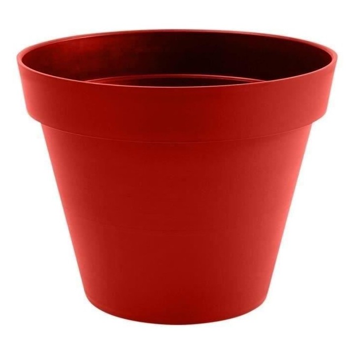 Pot de fleur rond Toscane - EDA - Ø 60 x H 47 cm - 76 L - Rouge rubis