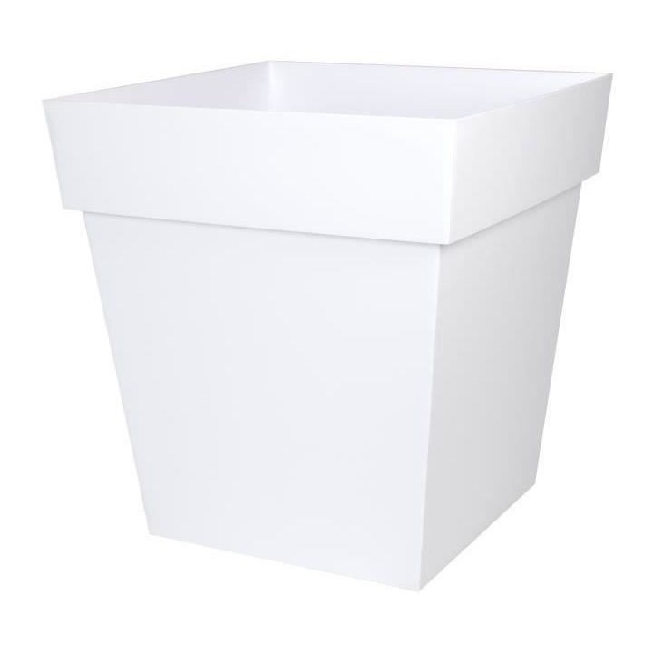 EDA Pot carré Toscane - 50 cm - 87 L - Blanc