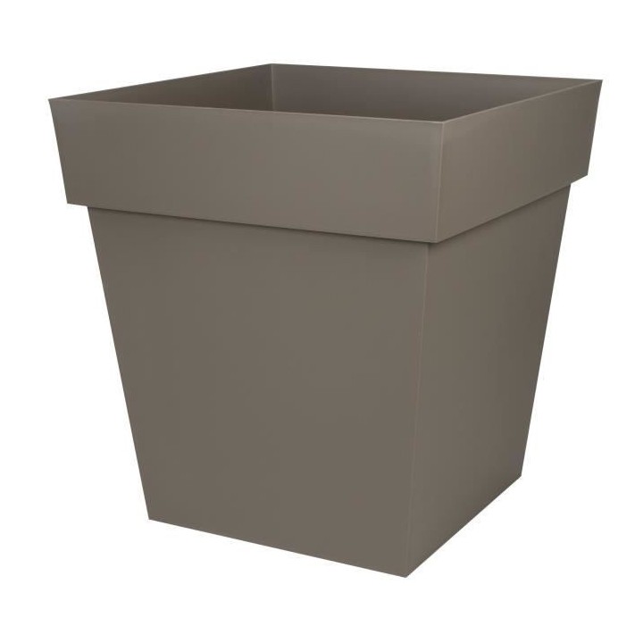 EDA Pot carré Toscane - 50 cm - 87 L - Taupe