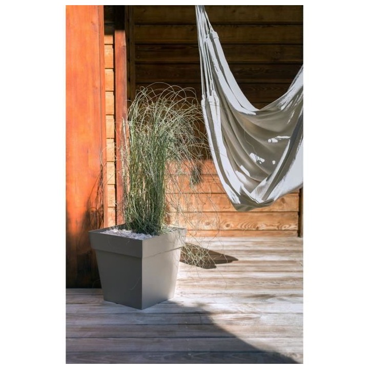 EDA Pot carré Toscane - 50 cm - 87 L - Taupe